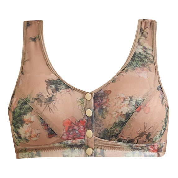Paiwinds Push Up Bras for Women Front Closure Wireless Large Size Comfortable Everyday Elderly Post Surgery