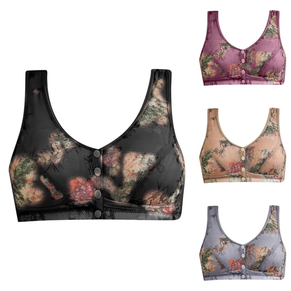 Paiwinds Push Up Bras for Women Front Closure Wireless Large Size Comfortable Everyday Elderly Post Surgery