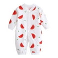 thumbnail image 1 of Paiwinds Unisex Baby Newborn Long Sleeve Button-Front Printed Cotton Romper, Lightweight Summer Jumpsuit for Infant Baby Boy Girl, Easy Diaper Changes, Soft Breathable Fabric, 1 of 8