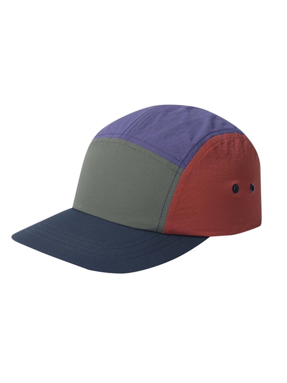 Unisex Colorblock 5-Panel Baseball Cap Adjustable Sun Visor Hat for Men Women Outdoor Sports Summer Beach Hats Breathable Polyester Lightweight Snapback