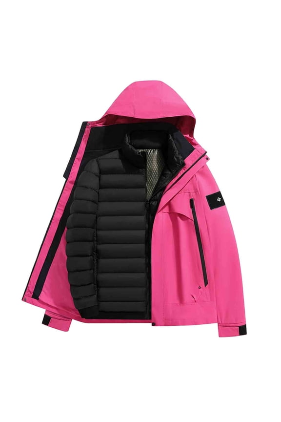 Unisex Heavyweight Winter Coat Full Zip Hooded Long Sleeve Solid Color Windproof Fleece Lined Parka with Multiple Pockets