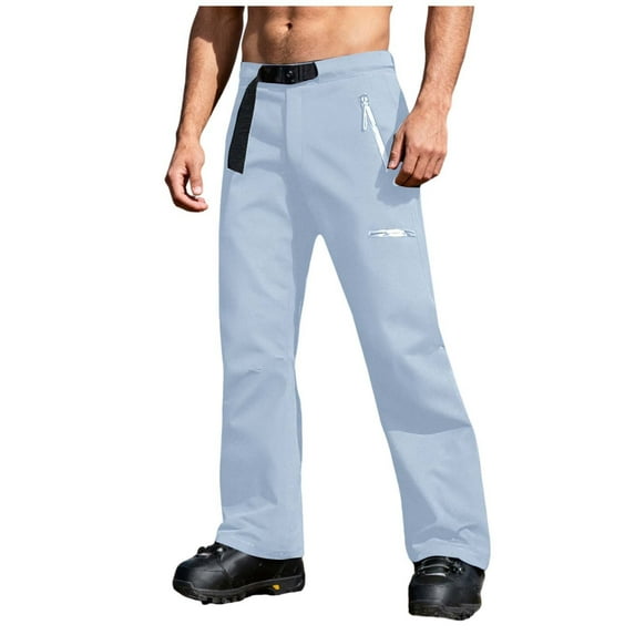 Paiwinds Unisex Solid Color Ski Pants with Zipper and Multiple Pockets for Warm Waterproof Performance, Winter Sports, Outdoor Activities, and Easy Care