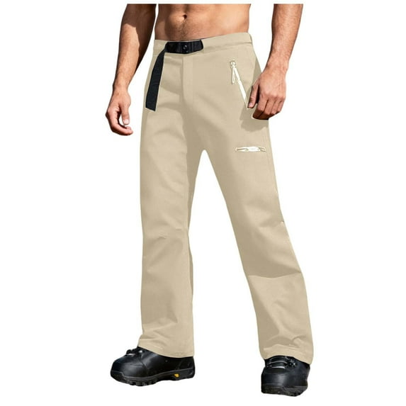 Paiwinds Unisex Solid Color Ski Pants with Zipper and Multiple Pockets for Warm Waterproof Performance, Winter Sports, Outdoor Activities, and Easy Care