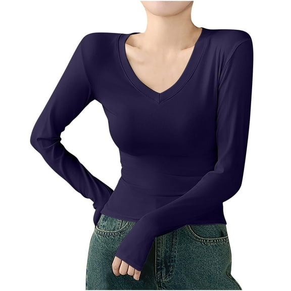 Paiwinds V-Neck Long Sleeve Sweatshirt without Zippers, Solid Color Classic Design for Work, Leisure, and Special Occasions, Relaxed Fit for Lightweight Comfort