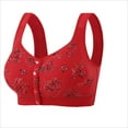 thumbnail image 1 of Paiwinds Women's Front Closure Bra - Wirefree Floral Print Comfort Bra with Wide Straps, Plus Size Everyday Underwear, 1 of 8