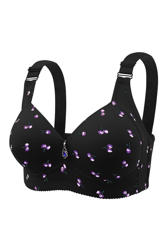 Woman's Lace Wireless Anti-Slip Bra for Plus Size Comfort, Breathable Gathering Support with Lace Detailing, No Underwire for Secure Everyday Wear with Confidence