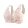 thumbnail image 1 of Paiwinds Front Zipper Bra for Women Plus Size Wireless Sports Bra Soft Cup Floral Lace Recovery Lingerie, 1 of 9