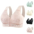 thumbnail image 1 of Paiwinds Front Zipper Bra for Women Plus Size Wireless Sports Bra Soft Cup Floral Lace Recovery Lingerie, 1 of 9