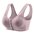 thumbnail image 1 of Paiwinds Woman's Solid Color Lace Front-Button Bra for Larger Sizes, Wireless with Beautiful Lace and Convenient Front Closure, Wide Supportive Straps for All-Day Comfort, 1 of 3