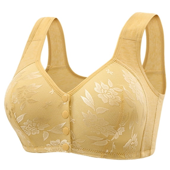 Paiwinds Woman's Solid Color Large Bra - Jacquard Vest Wide Strap No Underwire Breathable Support for Plus Size Women Daily Wear