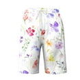 thumbnail image 1 of Paiwinds Women Casual Floral Print Elastic Drawstring Shorts Home Loungewear Bermuda Shorts with Pockets Fringe Mid Rise, 1 of 4