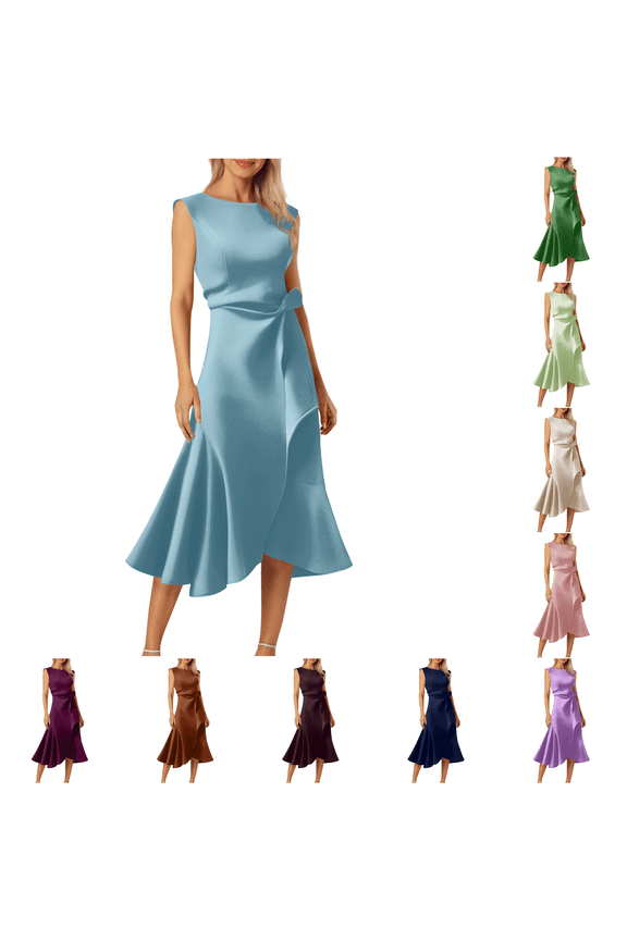 Women's Belted Shirt Dress, Short Sleeve Lapel Collar Pocket Casual Dress for Smart Casual Office, Brunch