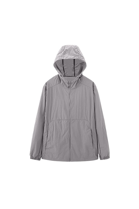 Women's Waterproof Sunscreen Outdoor Jacket Breathable Hooded Zipper Closure for Active Wear, Hiking and Daily Use in Various Weather