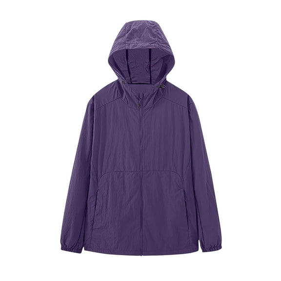 Paiwinds Women's Waterproof Sunscreen Outdoor Jacket Breathable Hooded Zipper Closure for Active Wear, Hiking and Daily Use in Various Weather