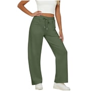 Paiwinds Women's Casual Solid Color Drawstring Jogger Pants with Side Pockets, Elastic Waist, Loose Fit Sweatpants, Multiple Colors.