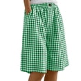 thumbnail image 1 of Paiwinds Women's Casual Wide Leg Shorts with Pockets, Elastic Waist, Stretchy Nylon Spandex, Loose Fit Summer Shorts for Daily Wear, Multiple Solid Colors., 1 of 8
