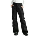 thumbnail image 1 of Paiwinds Women's Colorblocked Pocket Fleece Ski Pants, Elastic Waist, Straight Leg Cargo Style, Water Resistant, Multiple Colors., 1 of 9