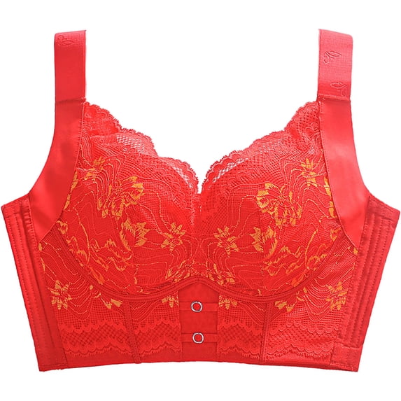 Paiwinds Women's Wirefree Lace Bra - Comfortable Full Coverage Bralette for Plus Size, Everyday Supportive Underwear