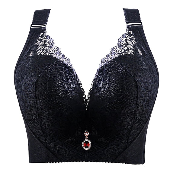 Paiwinds Women's Front Closure Bra - Plus Size Lace Bralette with Adjustable Straps, Comfortable Everyday Underwear for Daily Wear