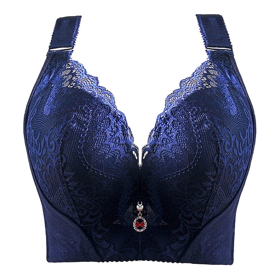 Paiwinds Women's Comfortable Lace Bra - C Cup Support Gathering Side Coverage for Larger Sizes Everyday Wear