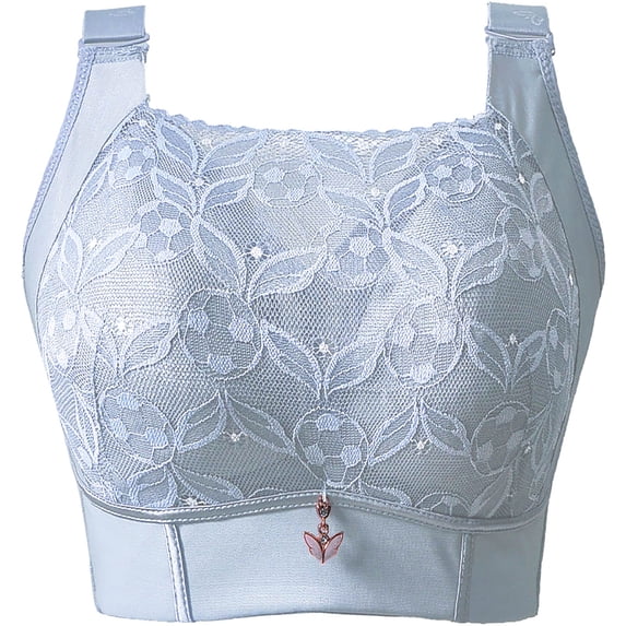 Paiwinds Women's Comfortable Lace Bra - Plus Size C Cup Support Gathering Side Coverage for Everyday Wear