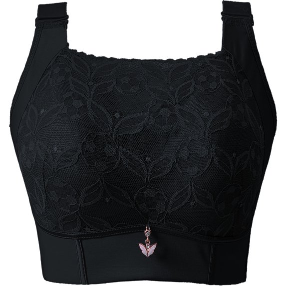 Paiwinds Women's Comfortable Lace Bra - Plus Size C Cup Support Gathering Side Coverage for Everyday Wear