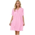 thumbnail image 1 of Paiwinds Women's Elbow-Length Lace Nightdress - Loose Plus Size Imitation Silk Sleepwear for Summer, Knee-Length Comfortable Nightgown, Free Size, 1 of 7