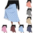 thumbnail image 1 of Paiwinds Women's Fashion Polka Dot Printed Side Zipper Midi Skirt with Adjustable Waist, Soft Breathable Lightweight Polyester for Spring Summer Casual Daily Wear, 1 of 9