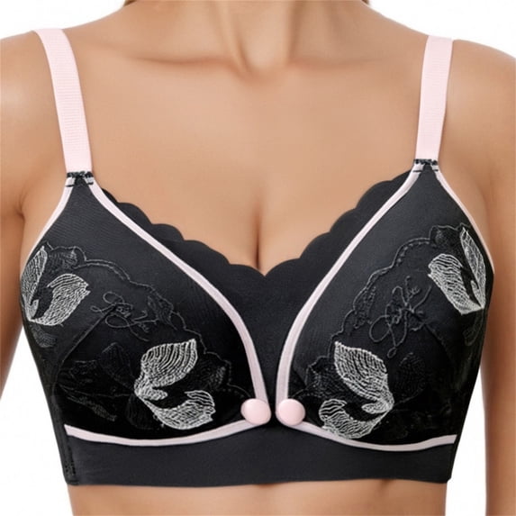 Paiwinds Women's Front Open Nursing Bra, Push Up Breastfeeding Bra, Anti-Droop Maternity Bra, Soft Breathable Cotton for Pregnancy & Postpartum