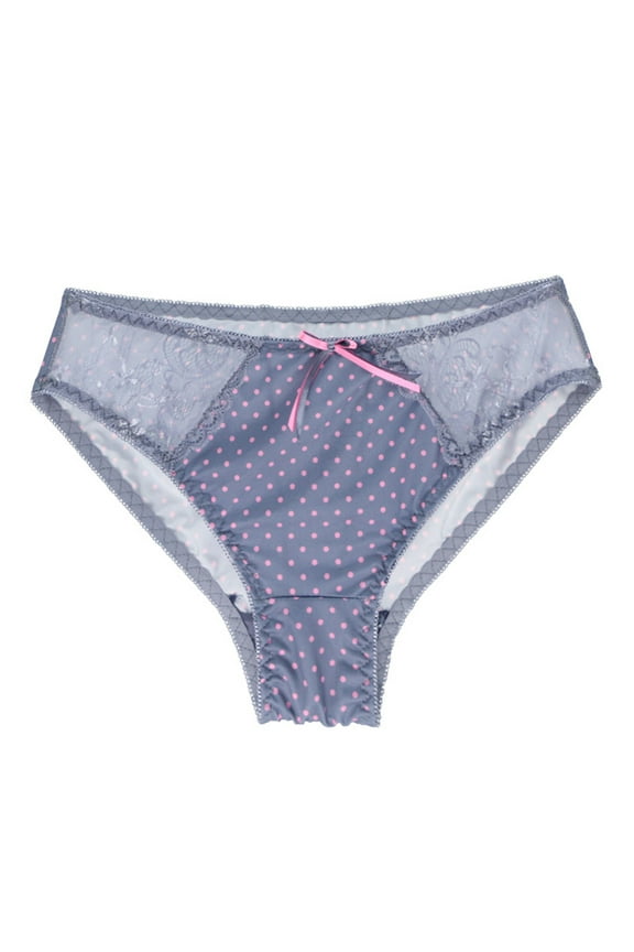 Women‘s High Slit Briefs for Thick Thighs, Striped & Polka Dot Oversized Panties with Comfortable Non-Binding Leg Openings, Size M-3XL