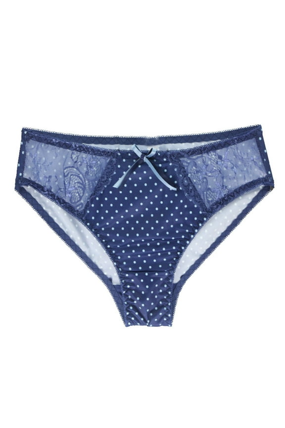 Women‘s High Slit Briefs for Thick Thighs, Striped & Polka Dot Oversized Panties with Comfortable Non-Binding Leg Openings, Size M-3XL