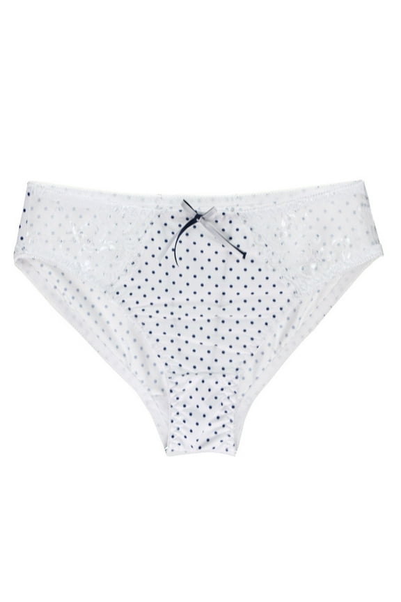 Women‘s High Slit Briefs for Thick Thighs, Striped & Polka Dot Oversized Panties with Comfortable Non-Binding Leg Openings, Size M-3XL