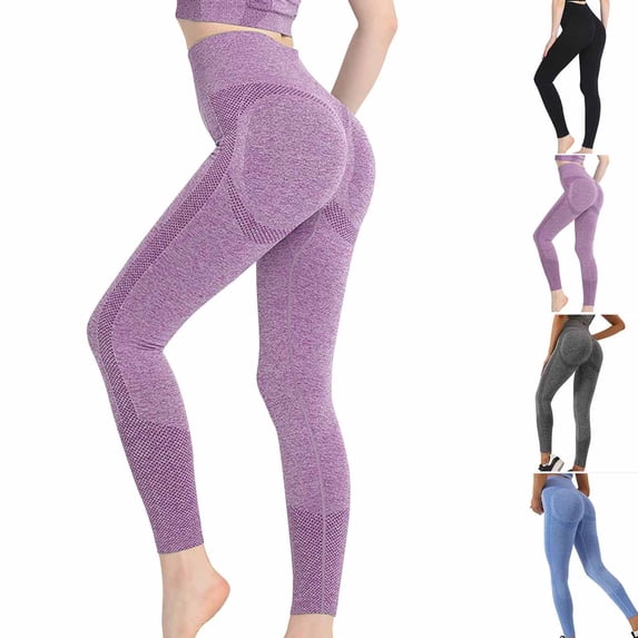 Paiwinds Women's High Waist Butt Lifting Yoga Pants Nylon Slim Fit Tummy Control Full Length Running Leggings
