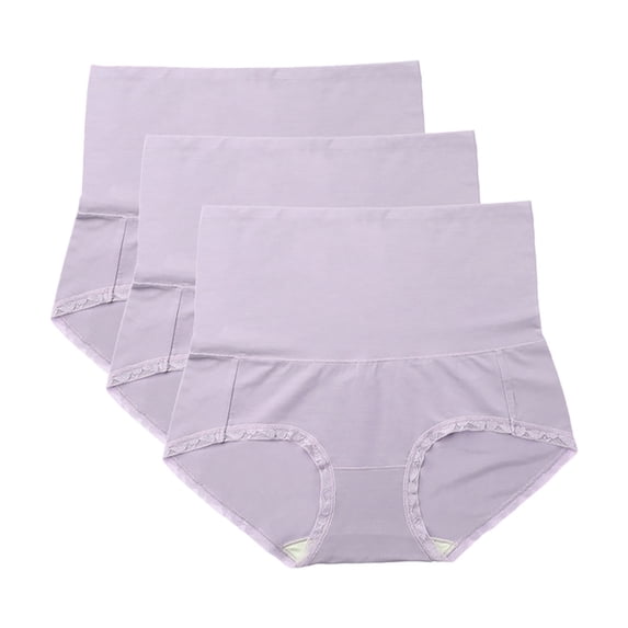 Paiwinds Women‘s High Waist Cotton Briefs 3 Pack, Tummy Control & Lifted Buttocks, Soft Breathable Solid Color Panties, Size L-3XL