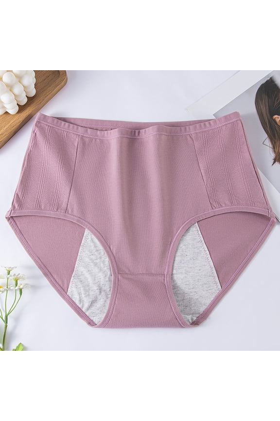 Women’s High Waist Period Panties, Leak-proof Cotton Gusset Briefs, Comfortable & Breathable for Menstrual Protection, Size M-3XL