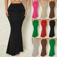 thumbnail image 1 of Paiwinds Women's High Waist Solid Fold Elastic Waist Maxi Skirt Slim Fit Casual Long Skirt for Evening and Beach Vacation, 1 of 9