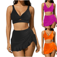 thumbnail image 1 of Paiwinds Women‘s High Waisted Bikini Set with Skirted Bottom V-Neck Drawstring Two Piece Swimsuit Modest Coverage for Beach Vacation, 1 of 9
