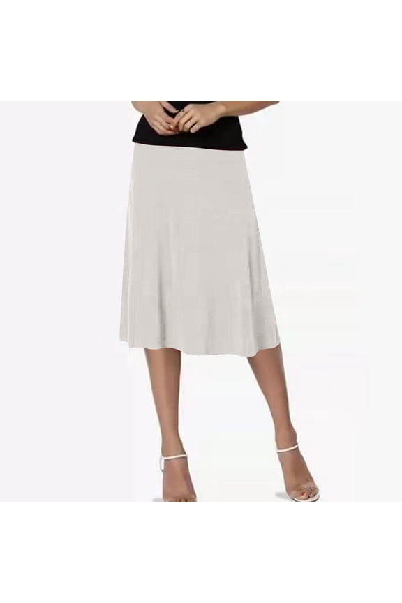 Women's High Waisted Lace Patchwork Mesh Pleated A-Line Midi Skirt with Elastic Waist, Soft Flowy Breathable Polyester for Casual Spring Summer