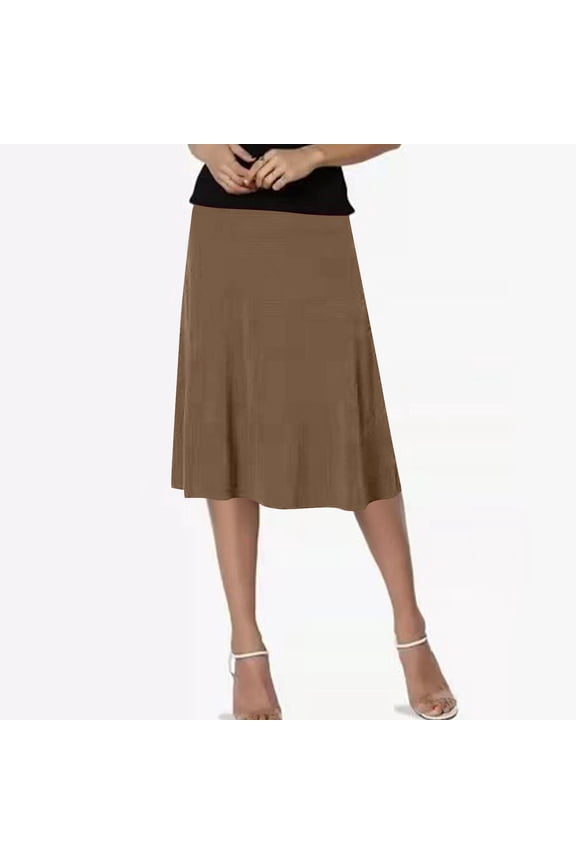 Women's High Waisted Lace Patchwork Mesh Pleated A-Line Midi Skirt with Elastic Waist, Soft Flowy Breathable Polyester for Casual Spring Summer