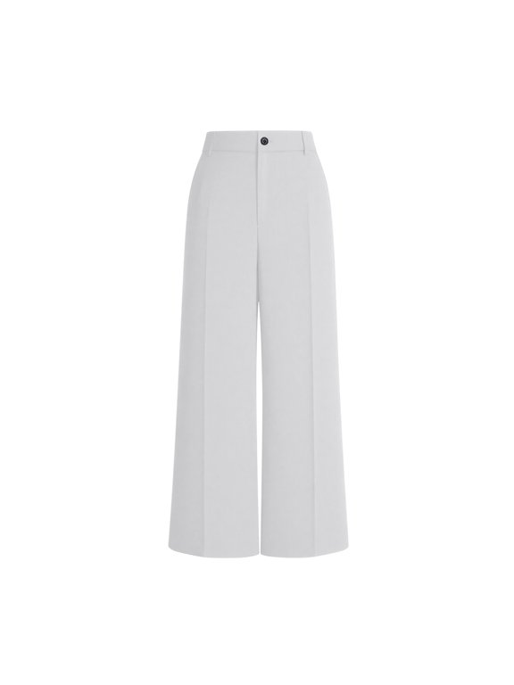 Women's High Waisted Wide Leg Suit Pants with Pockets, Solid Color Straight Tube Trousers, Casual & Office Wear, Multiple Colors