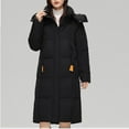 thumbnail image 1 of Paiwinds Women's Loose Mid-Length Hooded Jacket, Fall and Winter Warm Outerwear with Full Zip Closure and Long Sleeves, Puffer Coat for Casual Style and Comfort, 1 of 5