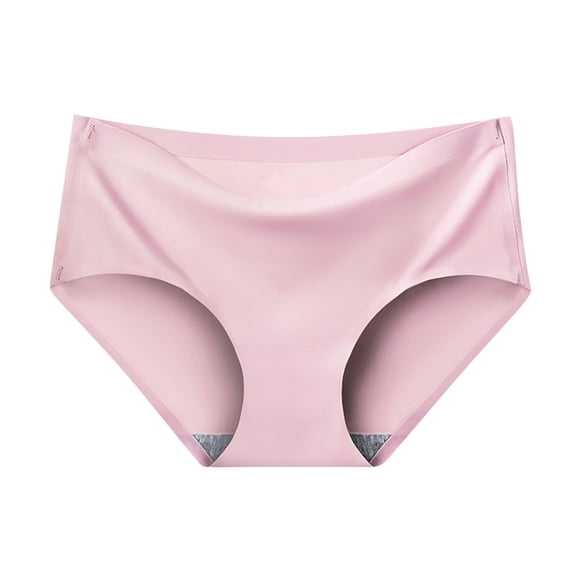 Paiwinds Women's Ice Silk Seamless Underwear - Summer Mid Waist Briefs with Lightweight Breathable Fabric, Smooth & Invisible for Daily Wear
