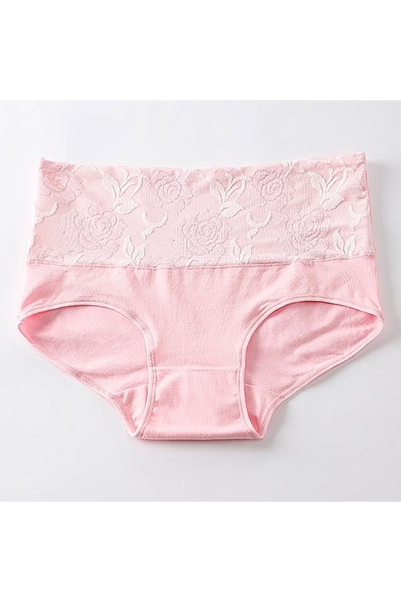 Women‘s Lace High Waisted Briefs - Elegant Lace Trim Underwear, Soft Nylon Spandex Blend for a Feminine and Special Occasion Touch