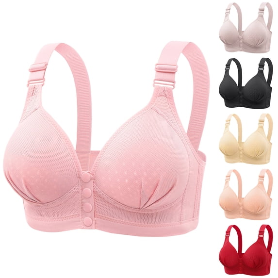 Paiwinds Women's Front Closure Nursing Bra - Wirefree Plus Size Bralette with Adjustable Straps, Comfortable Everyday Underwear for Breastfeeding & Daily Wear