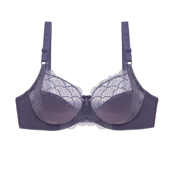 Paiwinds Push Up Bras for Women Lace Underwire Fuller Cups Plus Size Breathable Side Support Daily, Size 36DE-46DE
