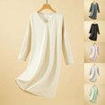 thumbnail image 1 of Paiwinds Women‘s Long Sleeve Loose Nightgown with Belt - Nylon Spandex Blend Bathrobe for Home Lounging, Comfortable and Breathable Sleepwear, Free Size, 1 of 6