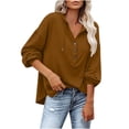 thumbnail image 1 of Paiwinds Women's Loose Casual Solid Color V-Neck Button Long Sleeve Hoodie Sweaters Tops for Holiday Wear with Fringe Design, 1 of 9