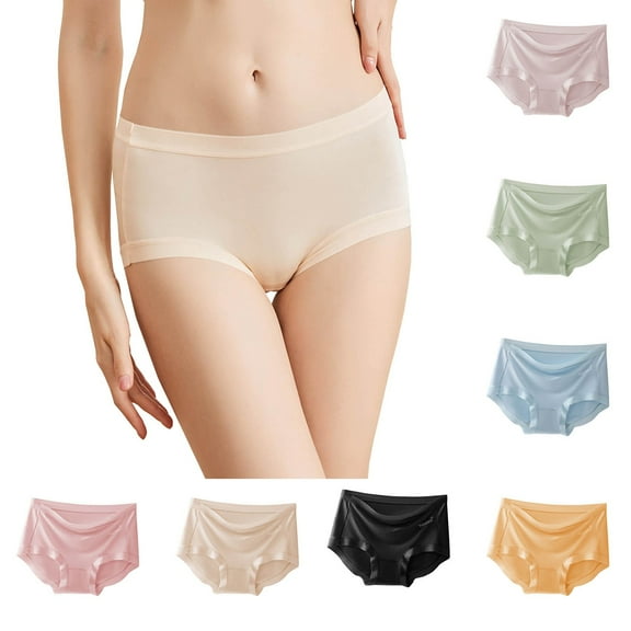 Paiwinds Women‘s Loose Fit Seamless Mid-Waist Briefs - Breathable & Comfortable Underwear for Relaxed, Non-Binding Wear (M-2XL, 7 Colors)
