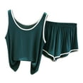 thumbnail image 1 of Paiwinds Women‘s Loose Suspender Pajama Set - Crew Neck Top & Shorts, Soft Nylon Spandex for Casual Home Comfort, 1 of 3