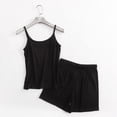thumbnail image 1 of Paiwinds Women's Pajama Set - Loose Suspender Halter Neck Top & Breathable Shorts, Cotton Blend Perfect for Summer Comfort, 1 of 5